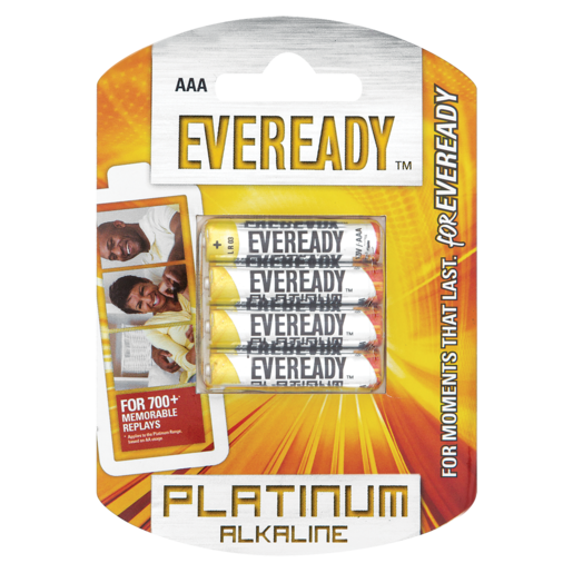 Eveready Platinum Alkaline AAA Batteries 4 Pack