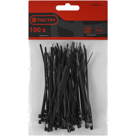 Tactix Black Cable Ties 100 x 100mm