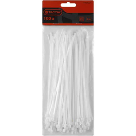 Tactix White Cable Ties 100 x 200mm