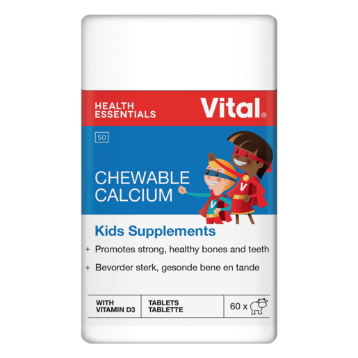 Vital Chewable Calcium Kids Supplements 60 Pack