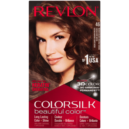 Revlon ColorSilk Beautiful Color Medium Golden Chestnut Brown 46 Hair Colour Pack