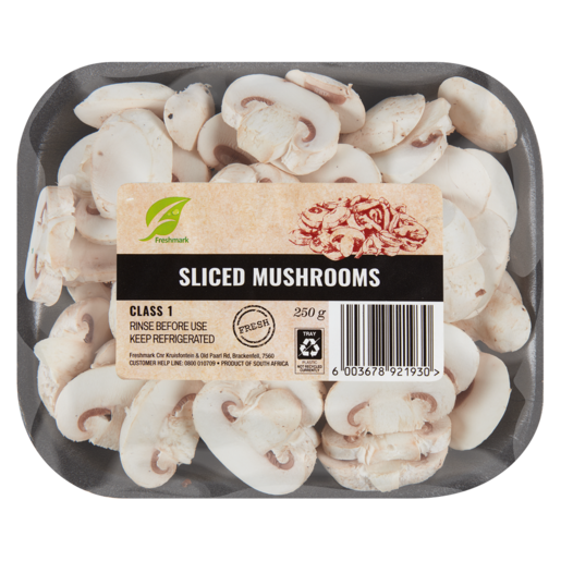 White Mushrooms Sliced Pack 250g