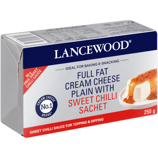 LANCEWOOD Full Fat Plain Cream Cheese With Sweet Chilli Sachet 250g