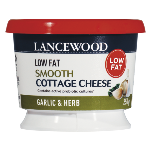 Lancewood Smooth Low Fat Garlic Herb Cottage Cheese 250g