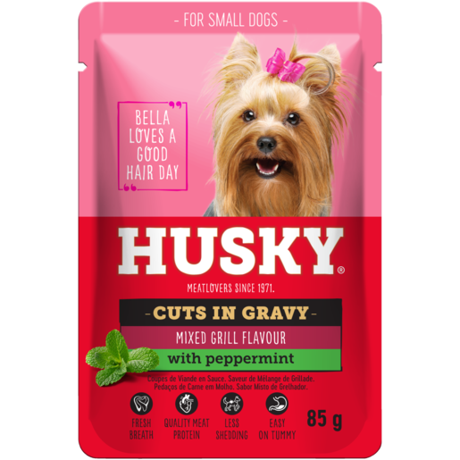 Husky Cuts In Gravy Mixed Grill Flavoured Dog Food Pouch 85g