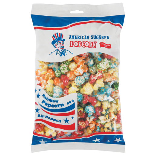 American Sugared Rainbow Popcorn 80g