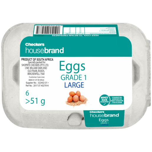 Checkers Housebrand Large Eggs 6 Pack