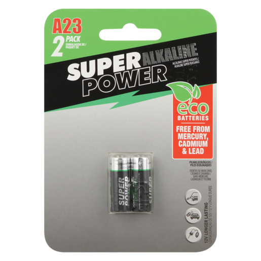 Super Power A23 Alkaline Batteries 2 Pack