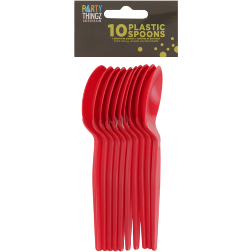 Party Thingz Red Plastic Spoons 10 Pack
