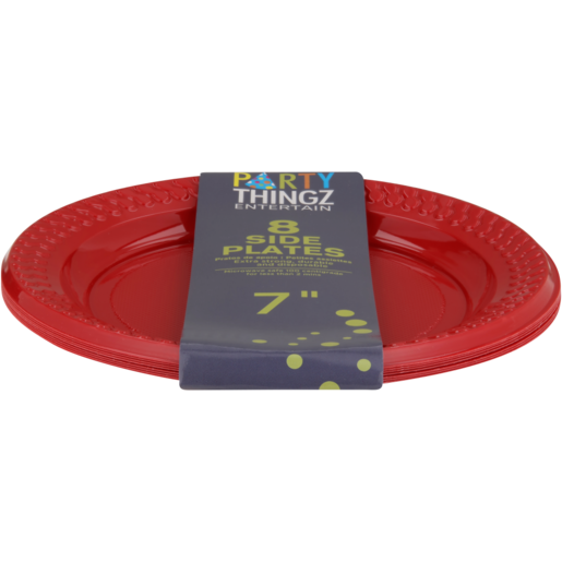 Party Thingz Red Plastic Side Plates 8 Pack