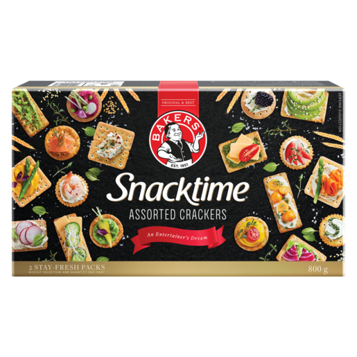 Bakers Assorted Snacktime Crackers 800g