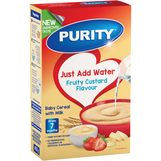 PURITY Fruity Custard flavoured Baby Cereal With Milk 450g