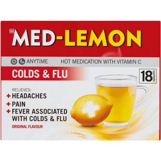Med-Lemon Original Flavour Hot Medication 18 Pack