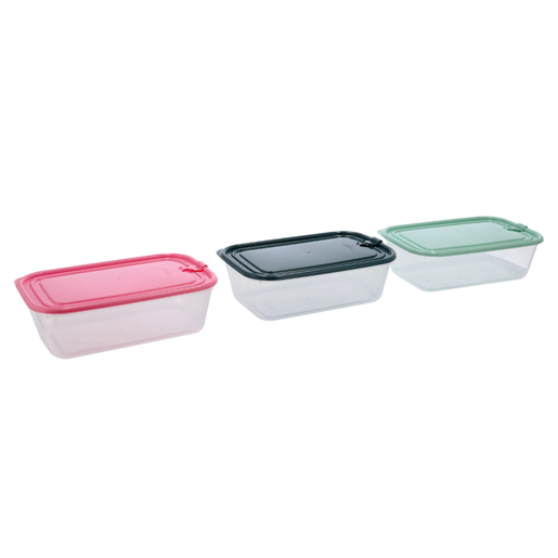 Home Discovery Multicoloured Rectangular Airtight Storage Container Set 3 Pack