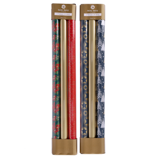 Glamour Christmas Wrapping Paper 1mx70cm 3 Pack (Assorted Item - Supplied At Random)