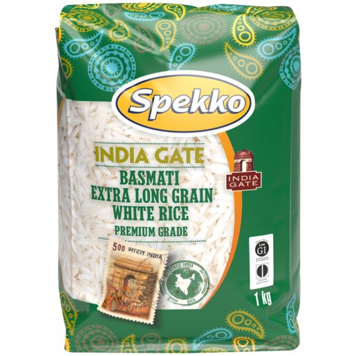 Spekko India Gate Basmati Long Grain White Rice 1kg