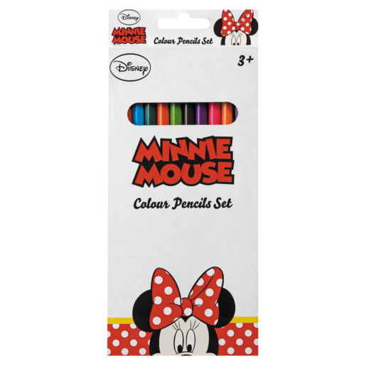 Multicoloured Minnie Mouse Long Colouring Pencil Set 12 Pack