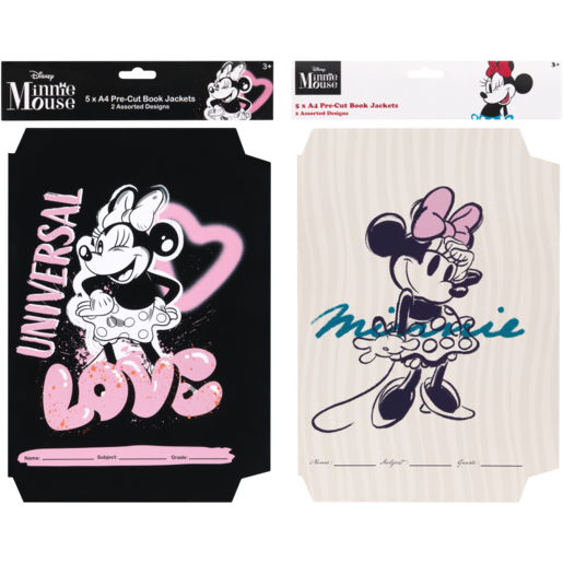 Disney Minnie Mouse Book Jackets A4 5 Pack (Design May Vary)