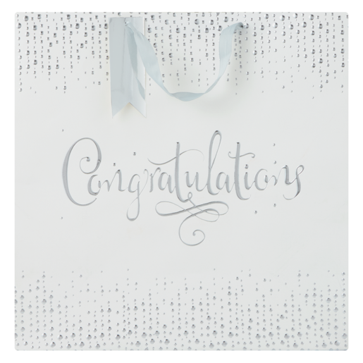 Congratulation Jumbo Wedding Gift Bag 450mm x 200mm (Design May Vary)