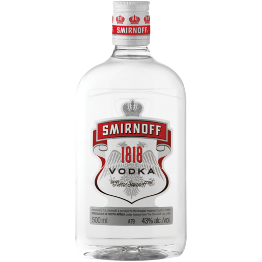 Smirnoff 1818 Vodka Bottle 500ml