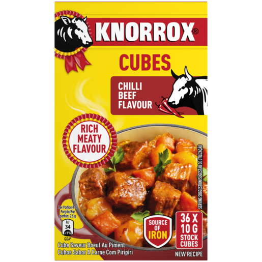 Knorrox Chilli Beef Flavoured Stock Cubes 36 x 10g