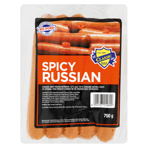 Classic No Pork Spicy Russian Pack 750g