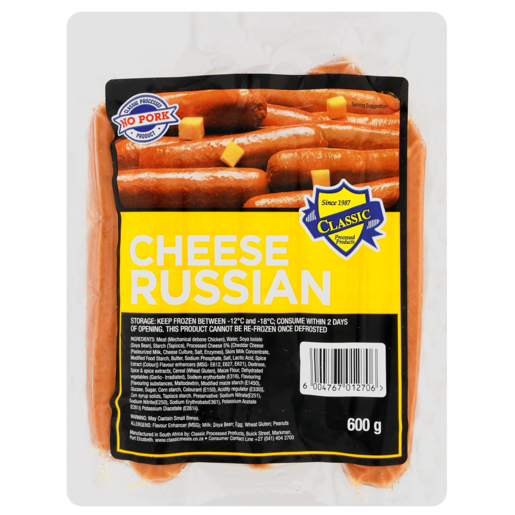 Classic No Pork Cheese Russian Pack 600g