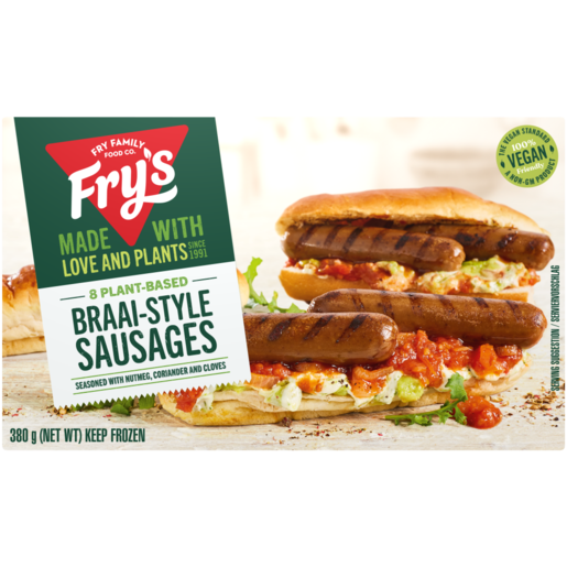 Fry's Frozen Plant-Based Braai-Style Sausages 380g