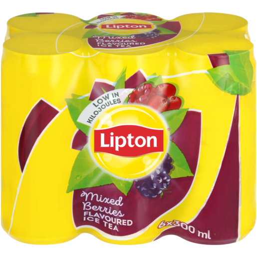 Lipton Mixed Berried Flavoured Iced Tea Cans 6 x 300ml