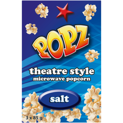 Popz Salted Microwave Popcorn 3 x 85g