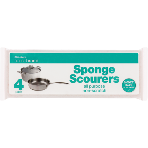 Checkers Housebrand Non Scratch Sponge Scourers 4 Pack