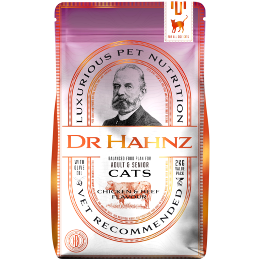 Dr Hahnz Chicken & Beef Adult Dry Cat Food 2kg