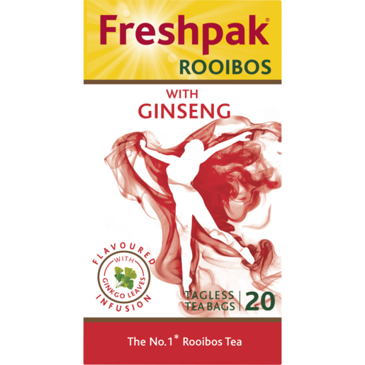 Freshpak Ginseng Rooibos Tagless Teabags 20 Pack