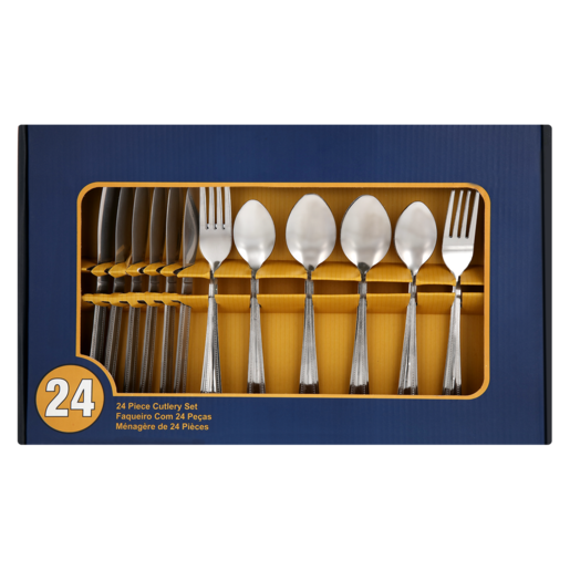 Roger Stainless Steel Flat Cutlery Set 24 Piece