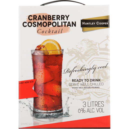 Huntley Cooper Cranberry Cosmopolitan Cocktail Carton 3L
