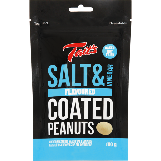 Tait's Salt & Vinegar Flavoured Coated Peanuts 100g