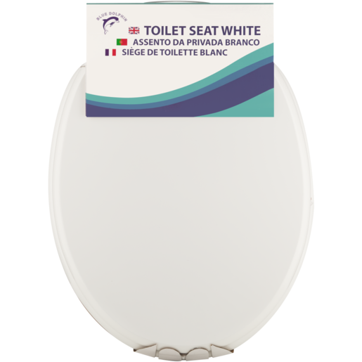 Blue Dolphin White Toilet Seat 46cm