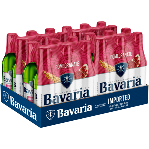 Bavaria Pomegranate Flavoured Non-Alcoholic Malt Drink 24 x 340ml 