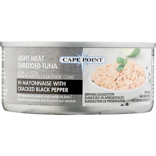 Cape Point Light Meat Shredded Tuna In Mayonnaise With Cracked Black Pepper 150g