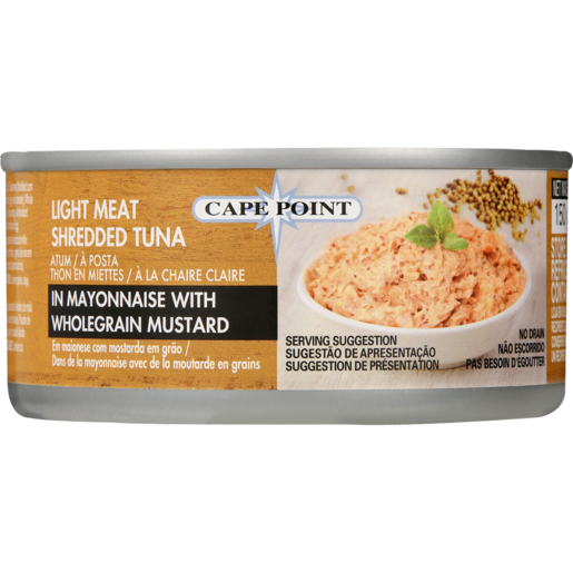 Cape Point Light Meat Shredded Tuna In Mayonnaise With Wholegrain Mustard 150g