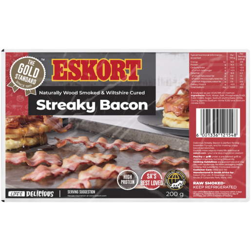 Eskort Wood Smoked Rindless Streaky Bacon 200g
