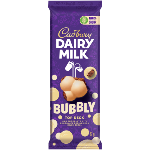 Cadbury Dairy Milk Bubbly Top Deck Chocolate Slab 87g