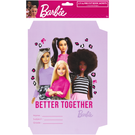 Barbie A4 Book Jackets 5 Pack (Assorted Item - Supplied At Random)