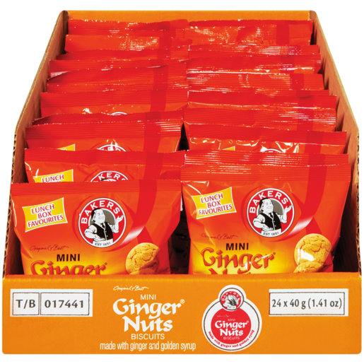 Bakers Ginger Nuts Mini Biscuits 24 x 40g
