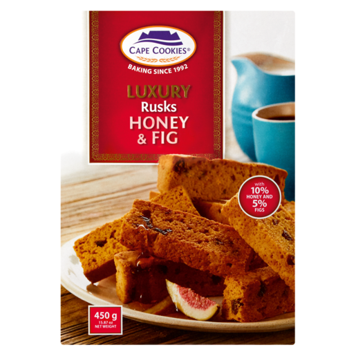 Cape Cookies Honey & Fig Flavoured Rusks 450g