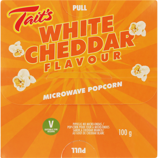 Tait's White Cheddar Flavour Microwave Popcorn 100g