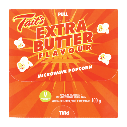 Tait's Extra Butter Flavour Microwave Popcorn 100g