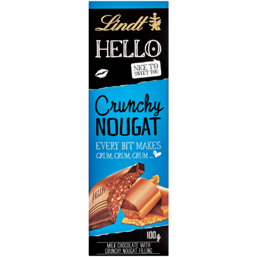 Lindt Hello City Edition Durbz Crunchy Nougat Chocolate Slab 100g