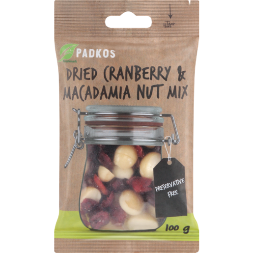 Padkos Dried Cranberry & Macadamia Nut Mix 100g