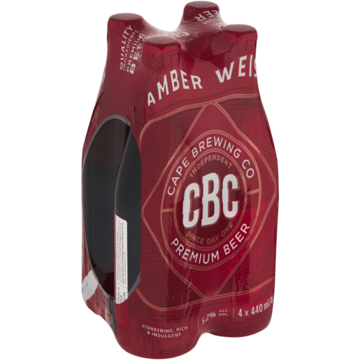 CBC Amber Weiss Beer Bottles 4 x 440ml